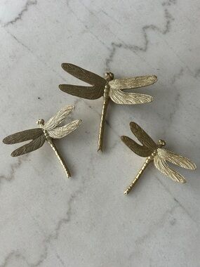Gold Dragonfly Wall Accent Set - 3 piece